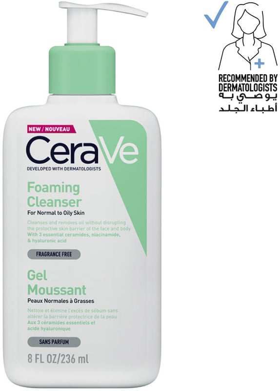 CeraVe Foaming Cleanser for Normal to Oily Skin with Hyaluronic Acid