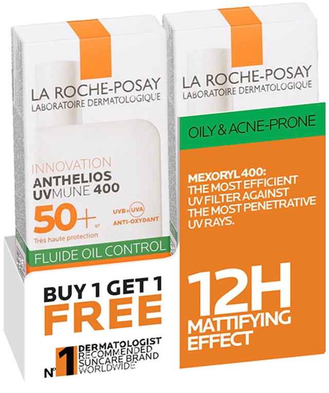Anthelios UVMune 400 Oil Control Invisible Fluid Sunscreen SPF 50+ 2x50mL
