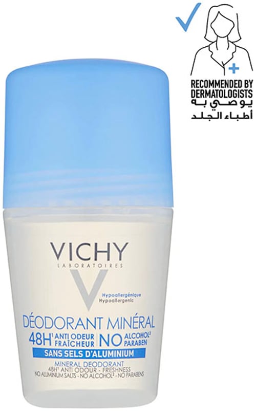 Vichy Deodorant 48Hr Mineral Deodorant Roll-On Aluminum Free 50mL in | Dubai, Abu | BasharaCare