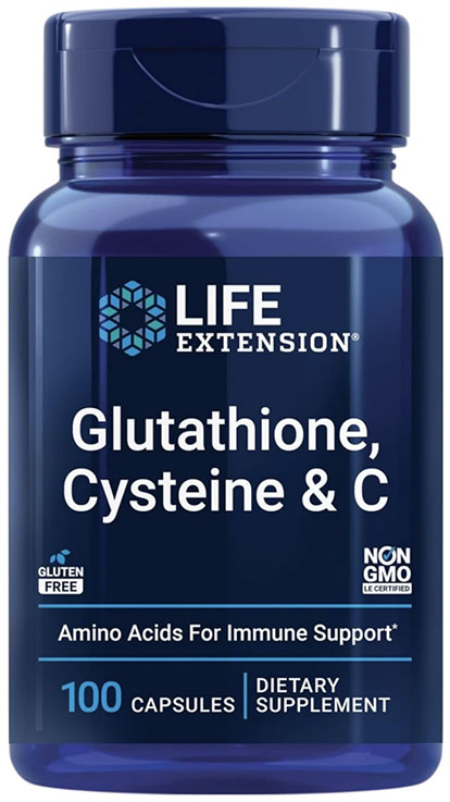

Glutathione Cysteine & C Antioxidant with Vitamin C - Immune & Liver Support, Detox, Skin Whitening, Anti-Aging – 100 Capsules