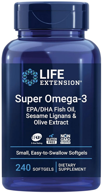 

Super Omega-3 Fish Oil with EPA/DHA - Heart Health & Brain Support with Sesame Lignans & Olive Extract - 240 Softgels